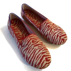 Rothy’s red zebra kids loafer